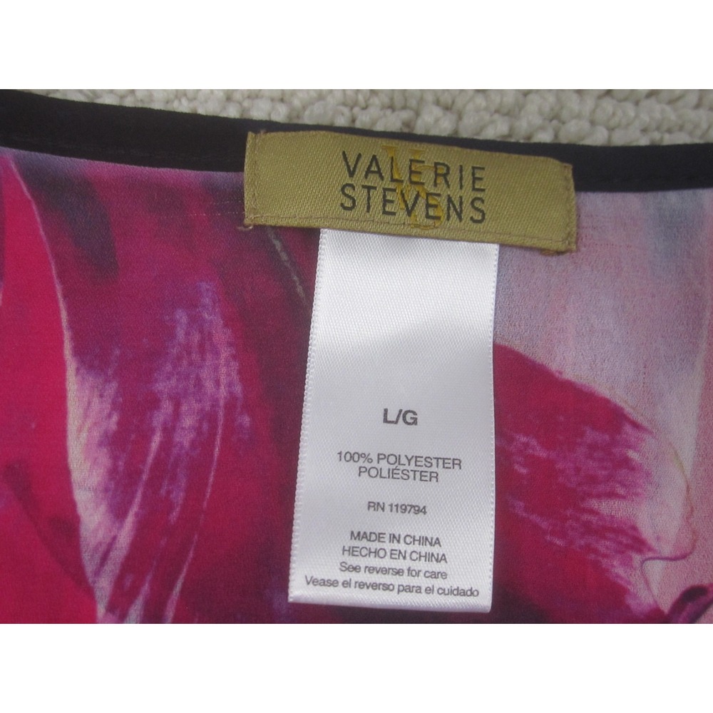 Valerie Stevens Shirt Womens‎ Large Multicolor Floral Print Bell Sleeve Sheer - Picture 3 of 7